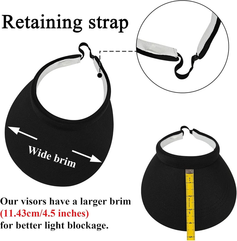 Beevarn Store 2 Pack Sun Visors Women Wide Brim Clip on Summer Hats Adjustable UV Protection - Image 4